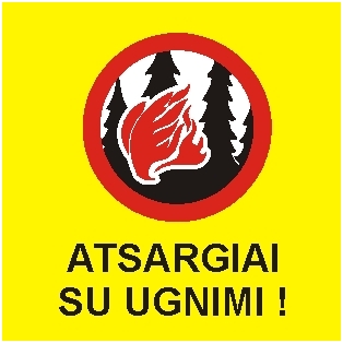 Ženklas "Atsargiai su ugnimi" Ženklas "Atsargiai su ugnimi"