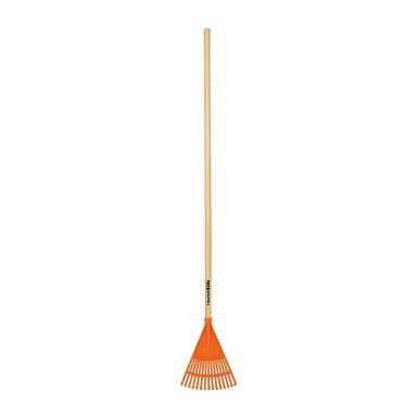 Truper Kids leaf rake with plastic tines and wooden shaft, 123cm