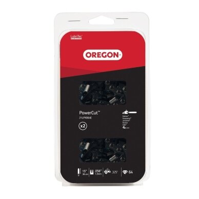 Saw chains TWINPACK 2 pcs. Oregon 21LPX064E 1,5 mm, 64E, .325'' Saw chains TWINPACK 2 pcs. Oregon 21LPX064E 1,5 mm, 64E, .325''