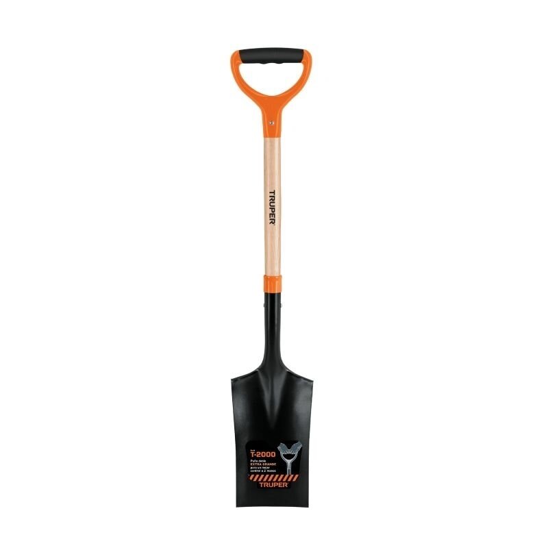 Truper trenching spade with wooden shaft and wide D-grip handle, 106cm Truper trenching spade with wooden shaft and wide D-grip handle, 106cm
